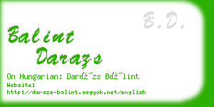 balint darazs business card